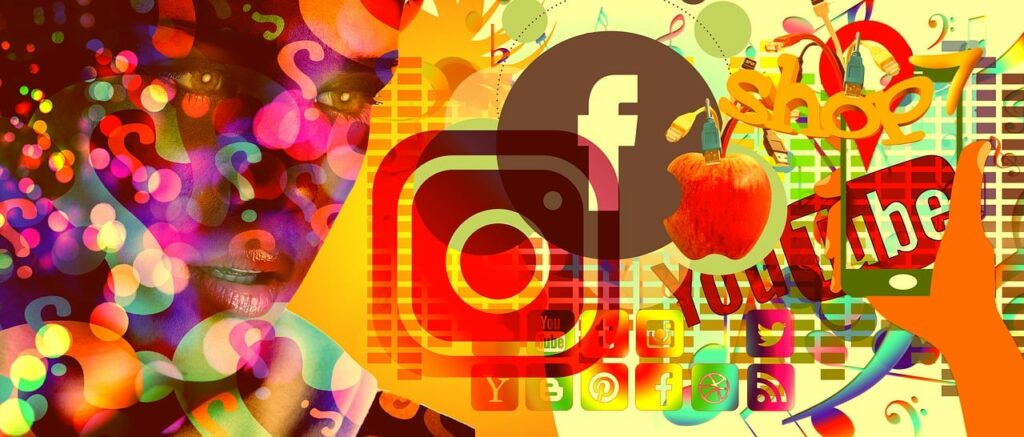 Collage image of social media logos